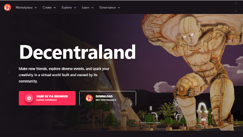 Ігрові компанії Decentraland nft